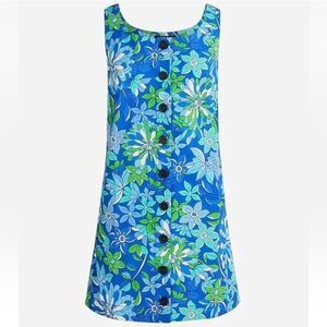 J. Crew Button-Front Shift Dress in Cobalt Floral XXS